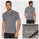 UNDER ARMOUR Тениска от техническо трико HeatGear®️ Сив Slim Fit